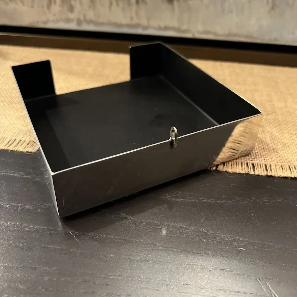 Michael Aram Cocktail Napkin Holder Silver Black-Broken for parts or Repair